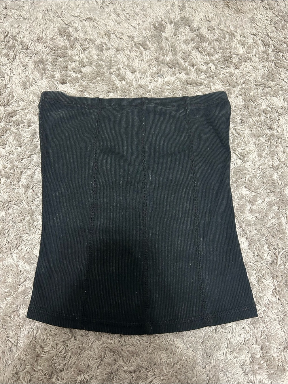 Black Ribbed Tube Top Women's Small Divided